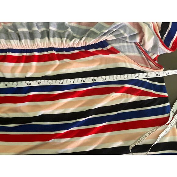 Lane Bryant colorful striped sleeveless mini shift dress - Picture 6 of 7